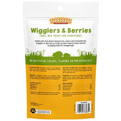 Sunseed Vita Prima Wigglers & Berries close-up shows freeze-dried mealworms for protein.