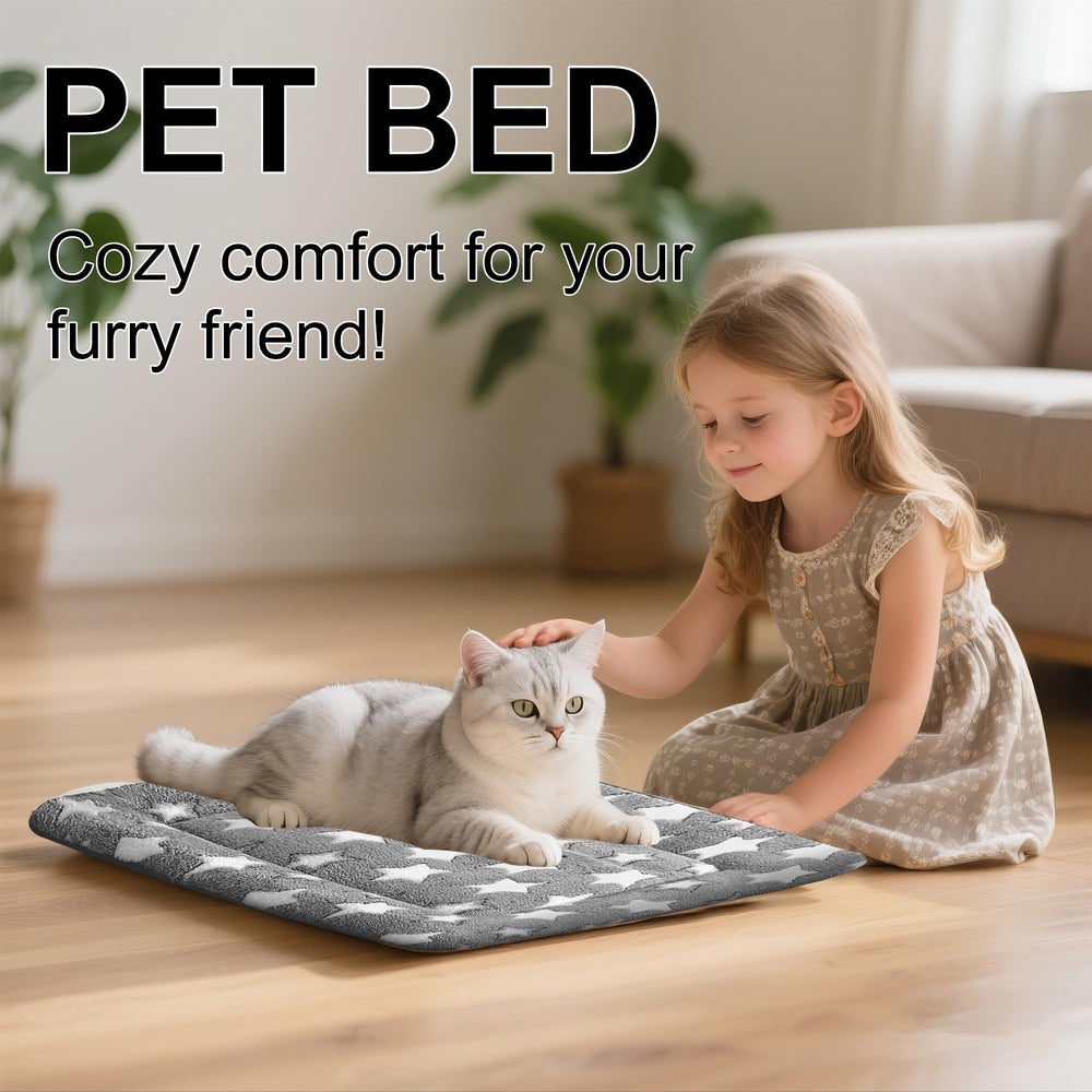 SUNSHE dog bed mat in-crate-fit-gray fits standard crates for versatile use.