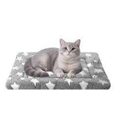 SUNSHE dog bed mat with reversible-plush-fleece-gray for cozy winter warmth and playful summers.