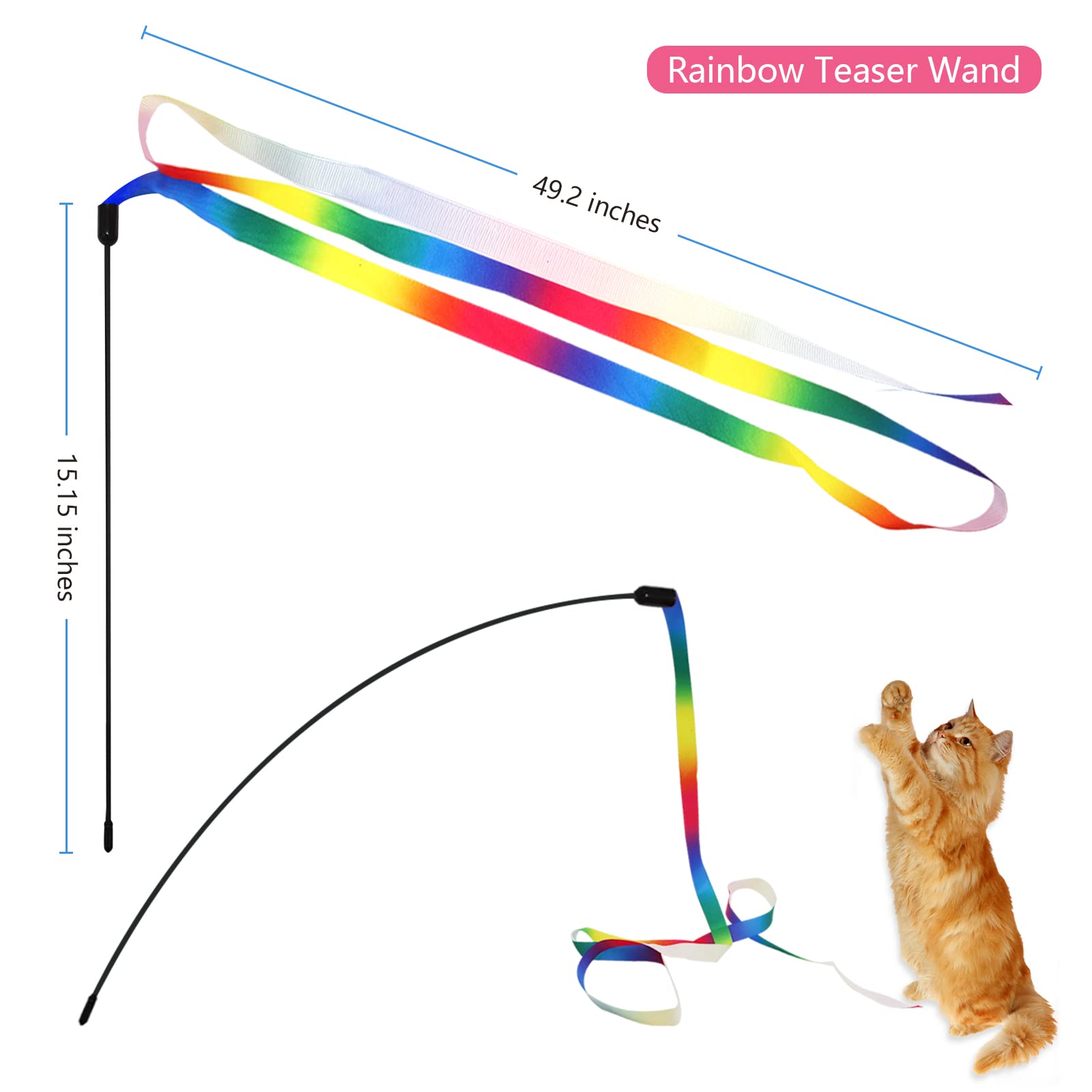SUNSHINETOP cat wand handle features comfortable grip and flexible motion