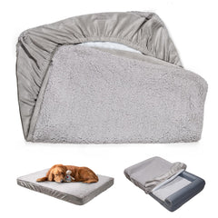Sunsleek dog bed cover in grey shows plush fabric for cozy cuddling