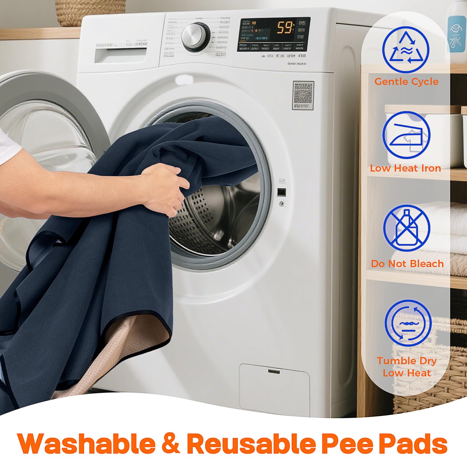 Sunsleek waterproof pad on floor protects surfaces and simplifies cleanup.
