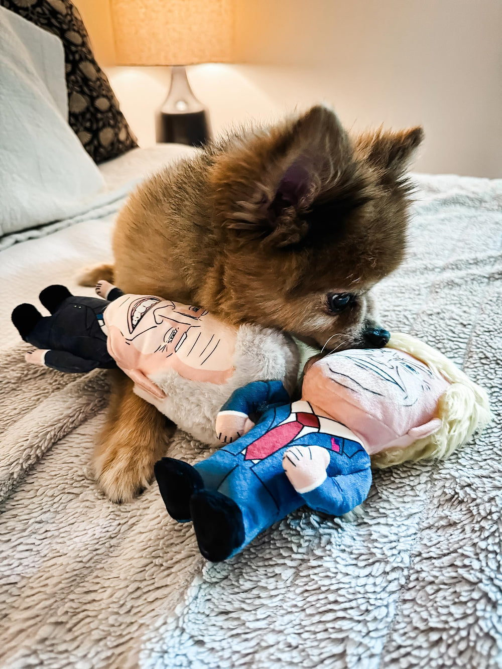 SUNSPARK 8in Donald Trump toy ideal for fetch, tug, and cuddle sessions.