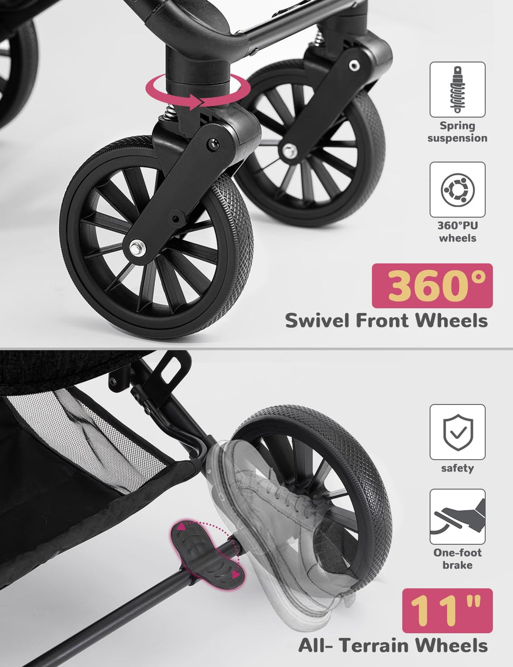SUNTHX dog-stroller-canopy offers adjustable shade for sunny walks.
