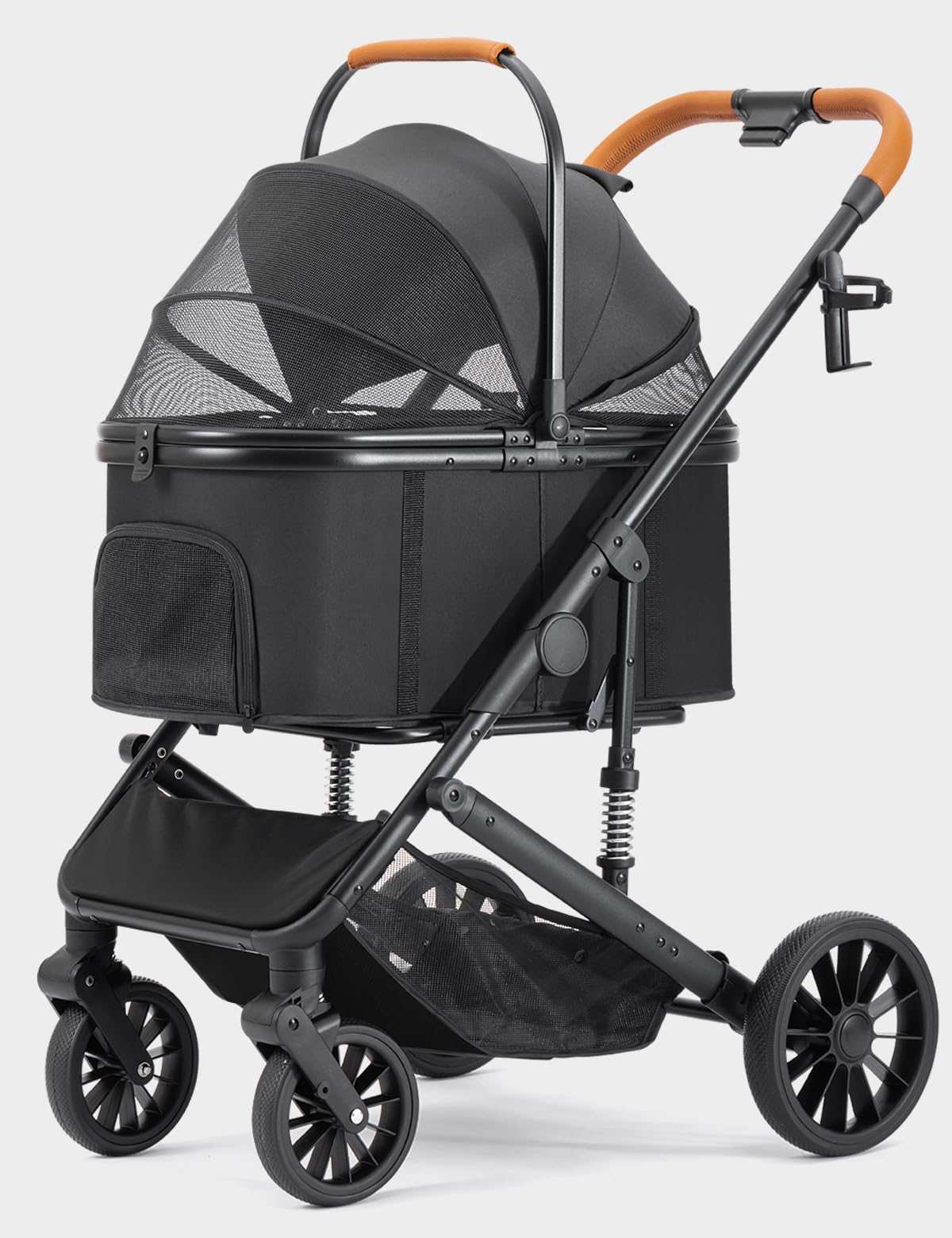 SUNTHX dog-stroller-carrycot: spacious interior for two small dogs on walks.