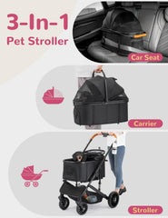 SUNTHX dog-stroller-rear-wheels shows a stable ride on varied surfaces.