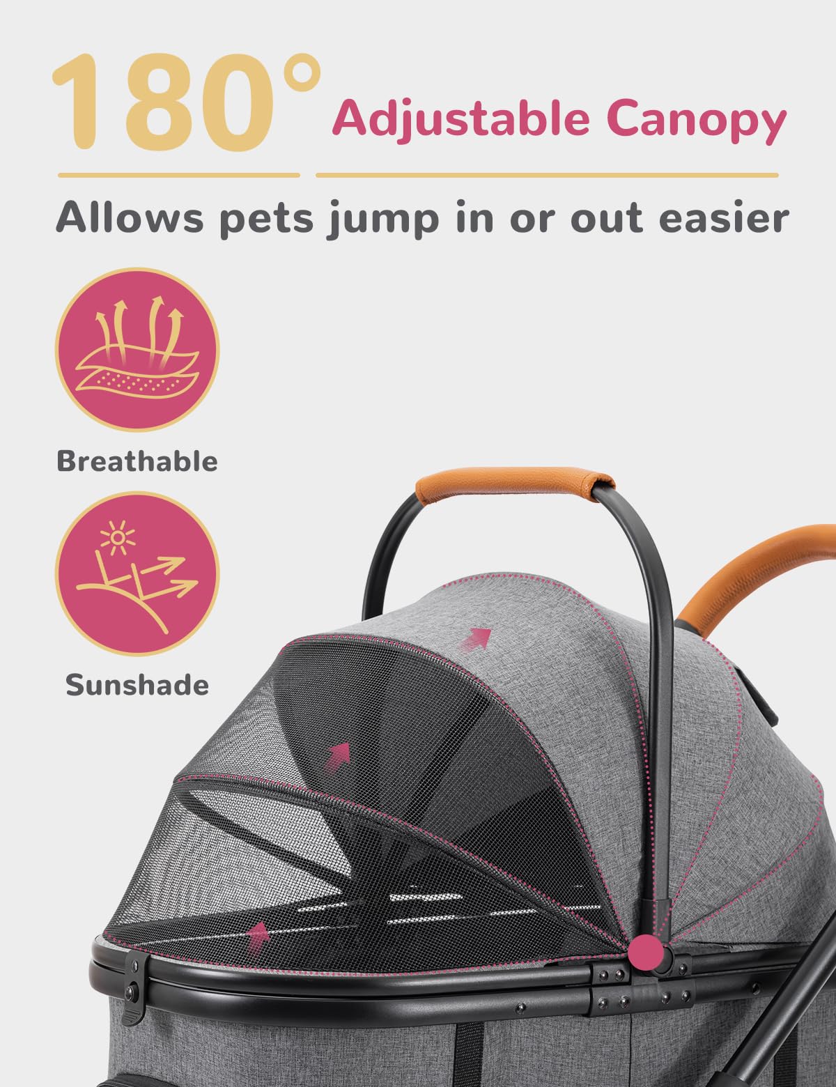 SUNTHX breathable mesh keeps pets comfy and visible during day outings.