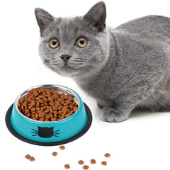 SUOXU cat bowls with anti-slip base keeping bowls steady during meals