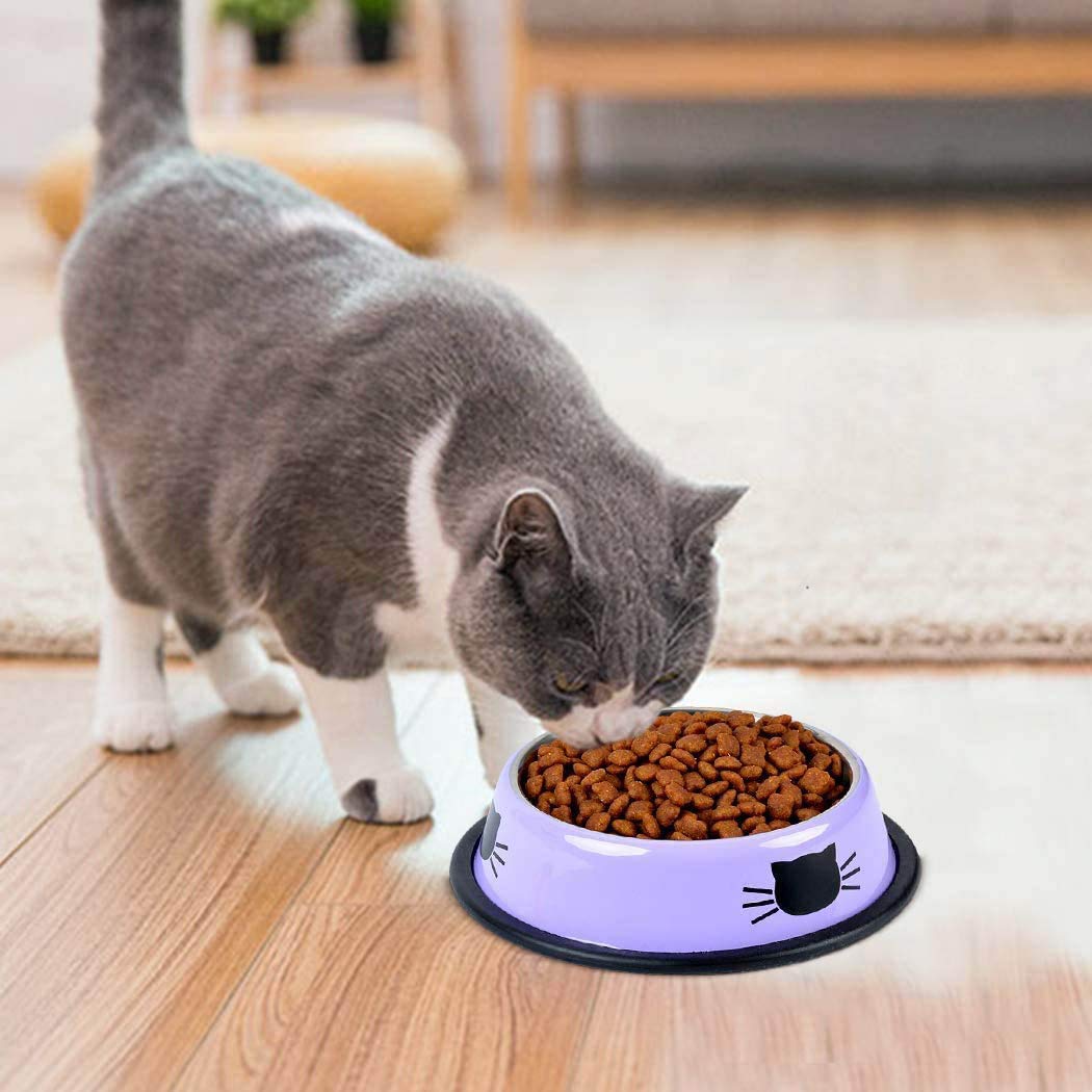 SUOXU cat bowls sized 4.3 by 5.9 by 1.57 inches for portion control