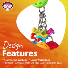 Super Bird Creations Jingleberries bells add cheerful jingles for interactive play.