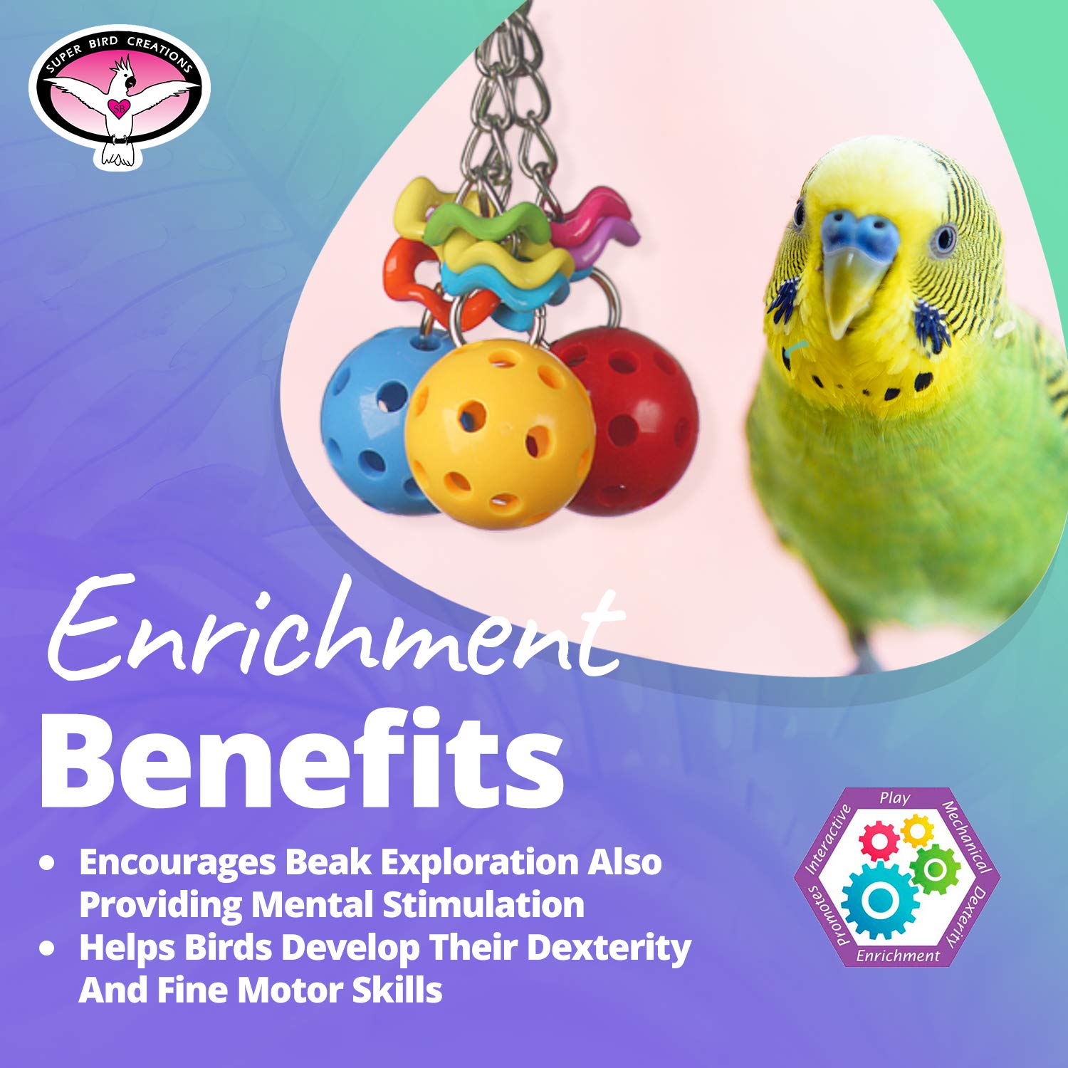 Super Bird Creations Jingleberries colorful-beads close-up shows vibrant textures for exploration.