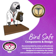 Super Bird Creations SB1218 cardboard treat block – front view highlighting colorful beads for exploration and play.