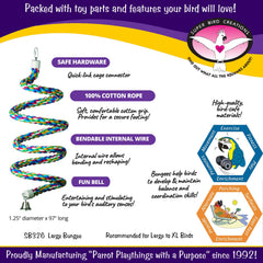 Super Bird Creations SB326 bungee toy close-up color highlighting vibrant play appeal