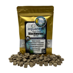 Super Cichlids freeze-dried blackworms packaging shows resealable bag for easy feeding.