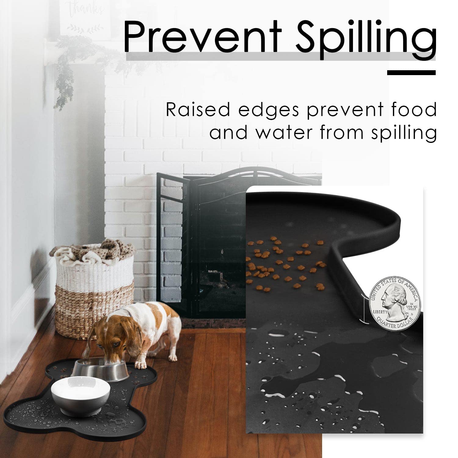 Super Design dog food mat waterproof silicone demonstrates durable, easy-to-clean material.