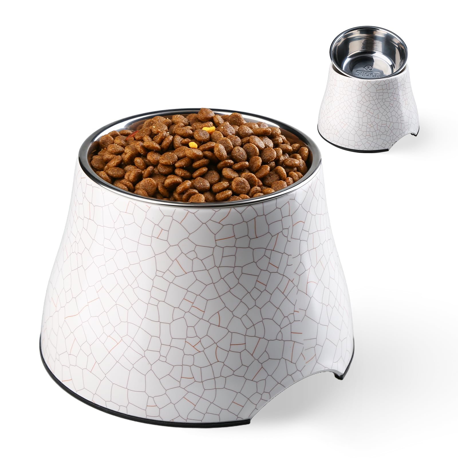 Super Design elevated dog bowls with stainless steel bowl improve meal comfort