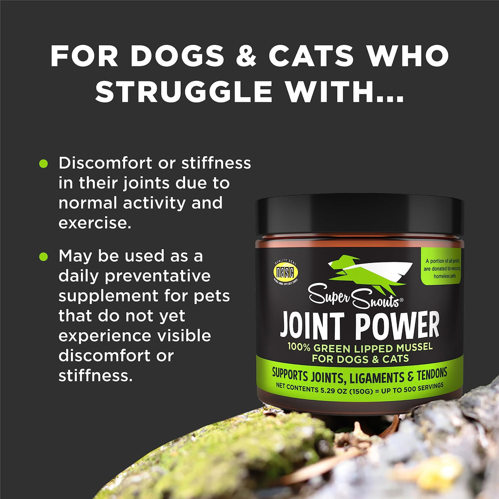 Green lipped mussel powder from Super Snouts for single-ingredient joint support