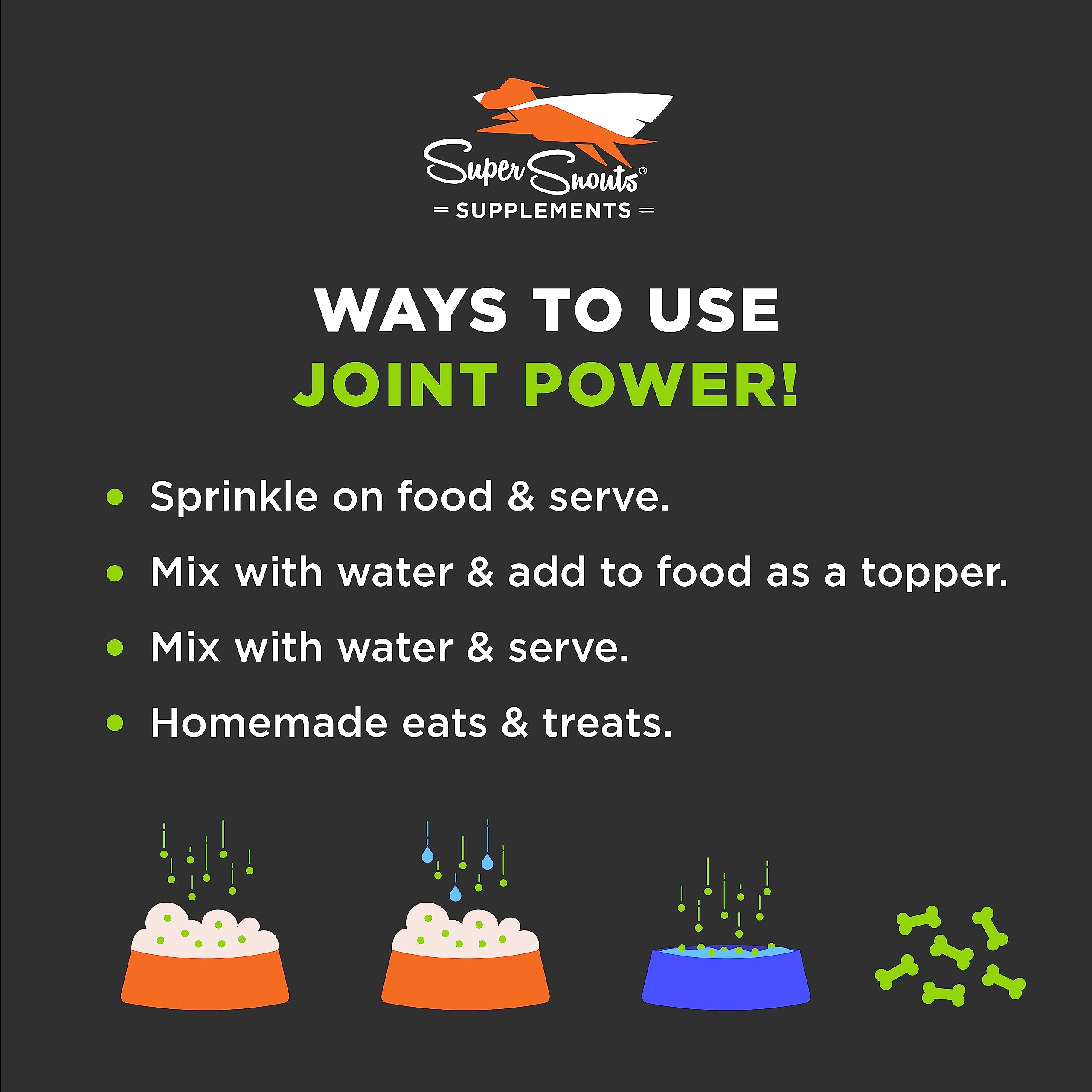 Cat-friendly Joint Power topper mixed into cat food for mobility support