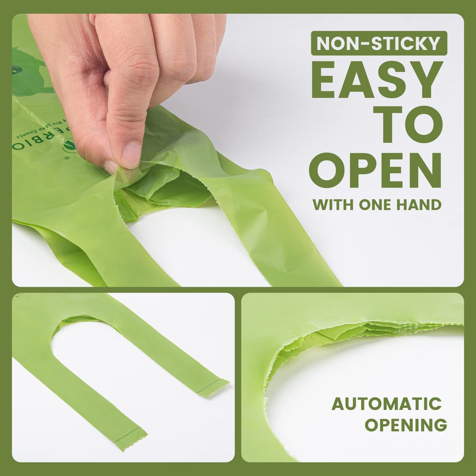 Superbio easy-open dog poop bags designed for quick use during walks.