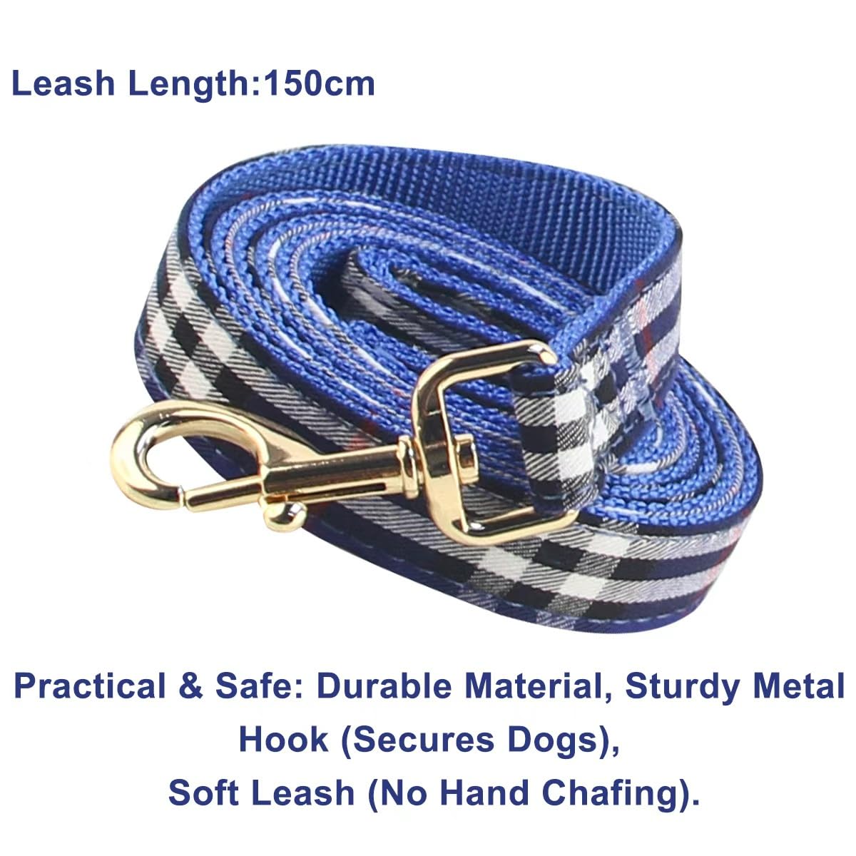 SuperBuddy plaid harness close-up reveals stylish, pet-friendly design.