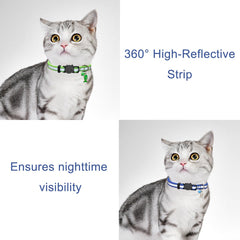 Reflective stripes on SuperBuddy collar glow in low light for enhanced visibility.