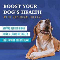 SUPER CAN BULLYSTICKS Mega Mix trachea sticks provide long-lasting chewing entertainment.