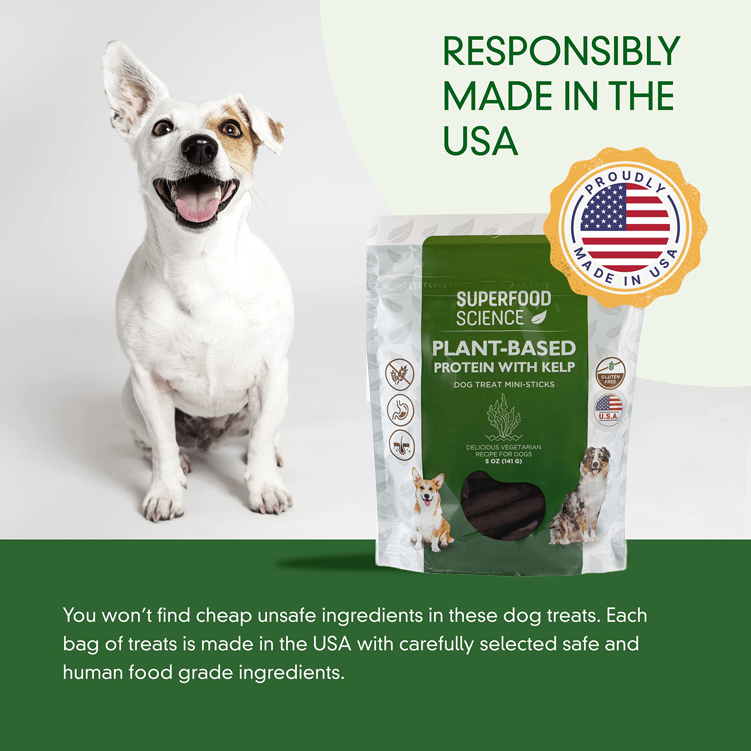 Superfood Science coconut-oil skin-and-coat support in dog treats provides nourishing fats.