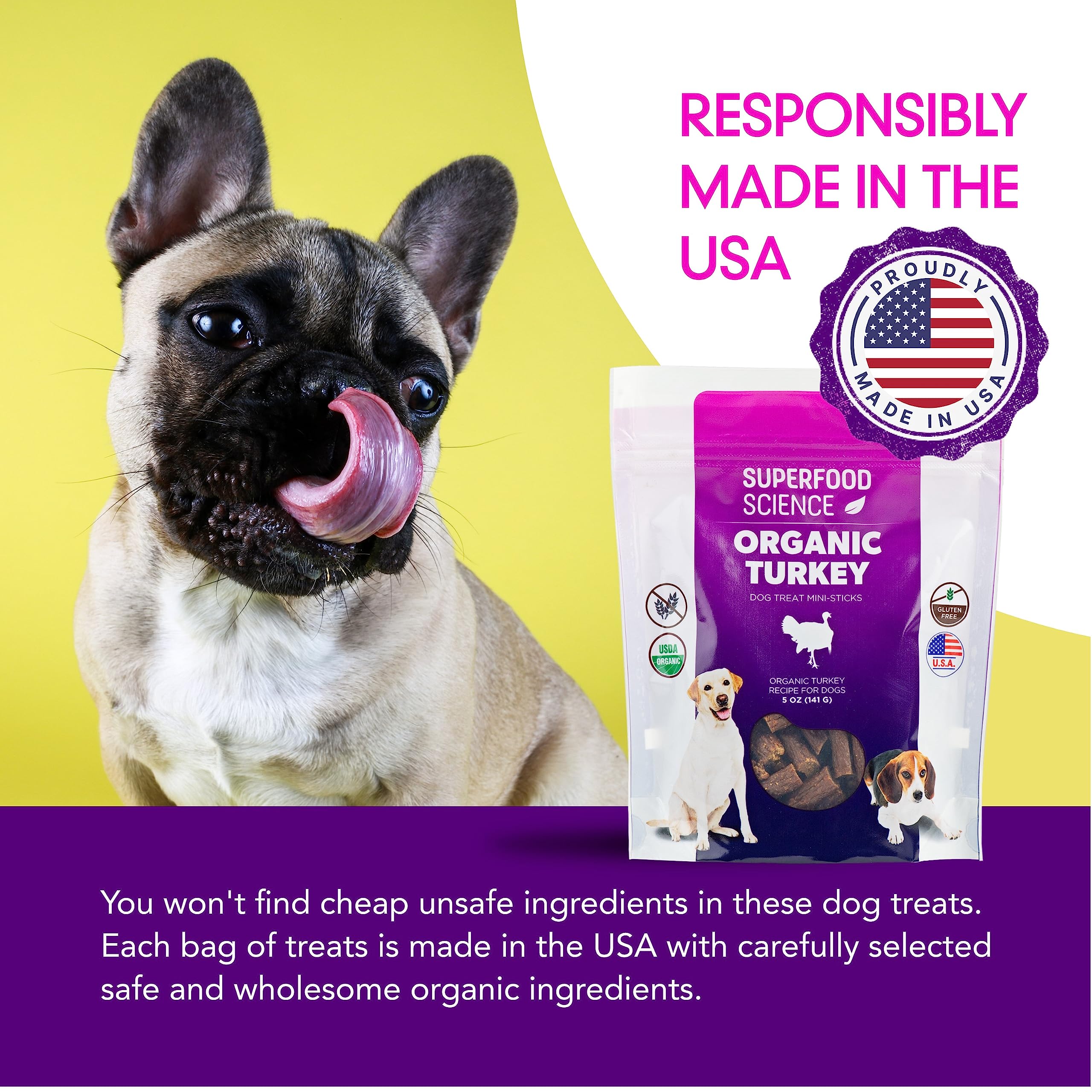 Superfood Science gluten-free rewards illustrate grain-free nourishment for sensitive stomachs.