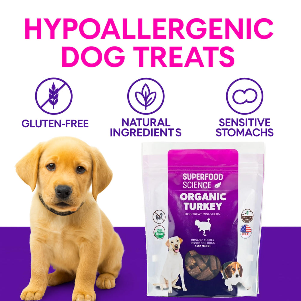 Superfood Science hypoallergenic ingredients highlight a gentle, gluten-free recipe.