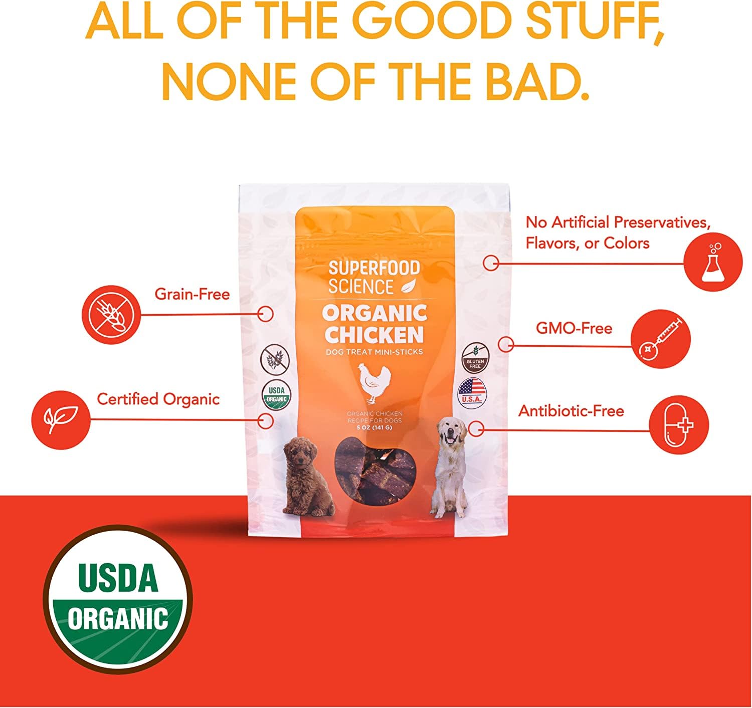Superfood Science organic-dog-treats-small-large-dog versatile for all breeds