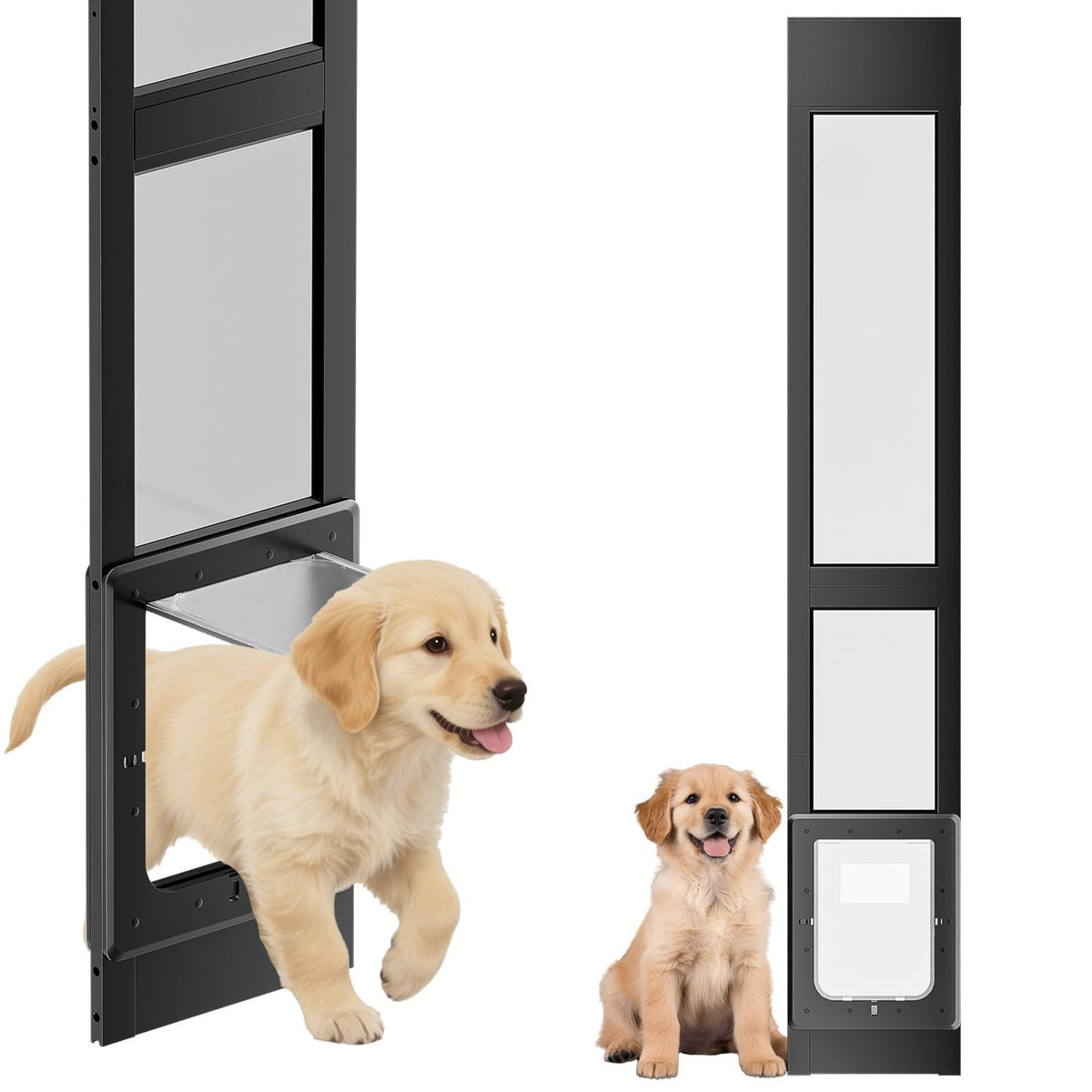 Superpotential dog door sliding-track installation enables quick DIY setup.