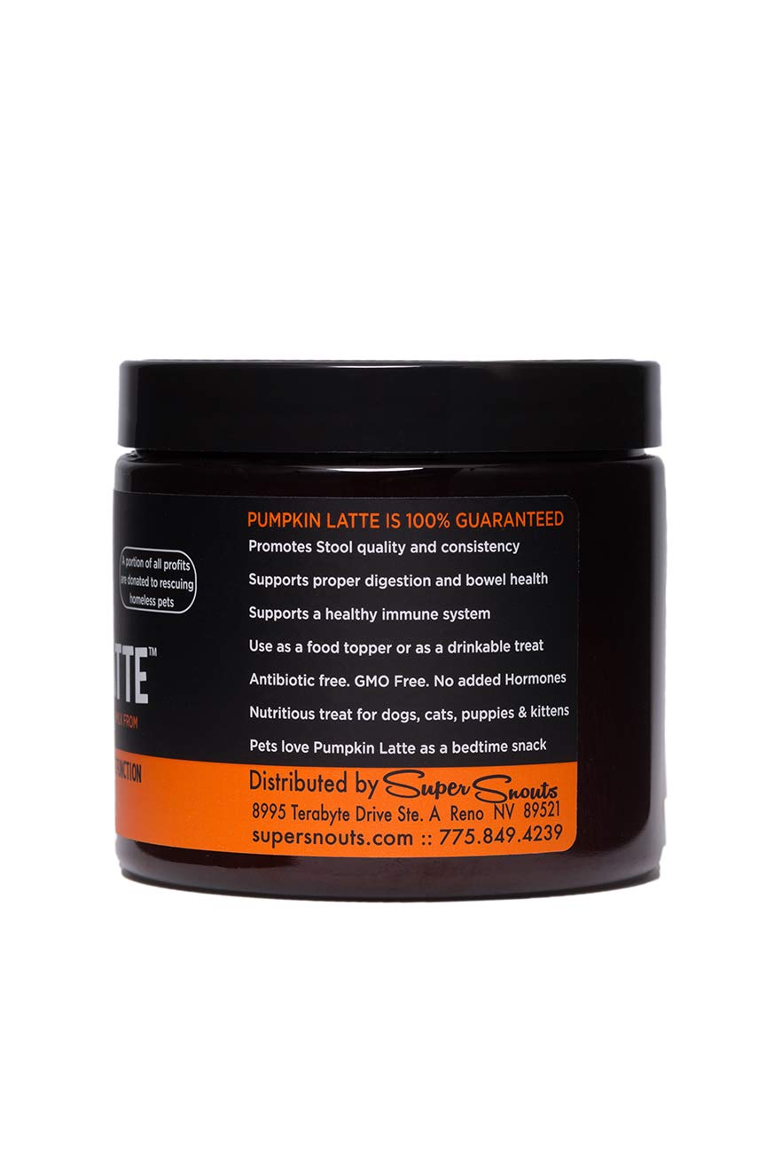 Super Snouts Diggin's Pumpkin Latte fiber-rich ingredients support healthy stool patterns.