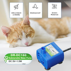 Supersuki DR-DC160 5V USB-powered pump ensures safe, simple power.