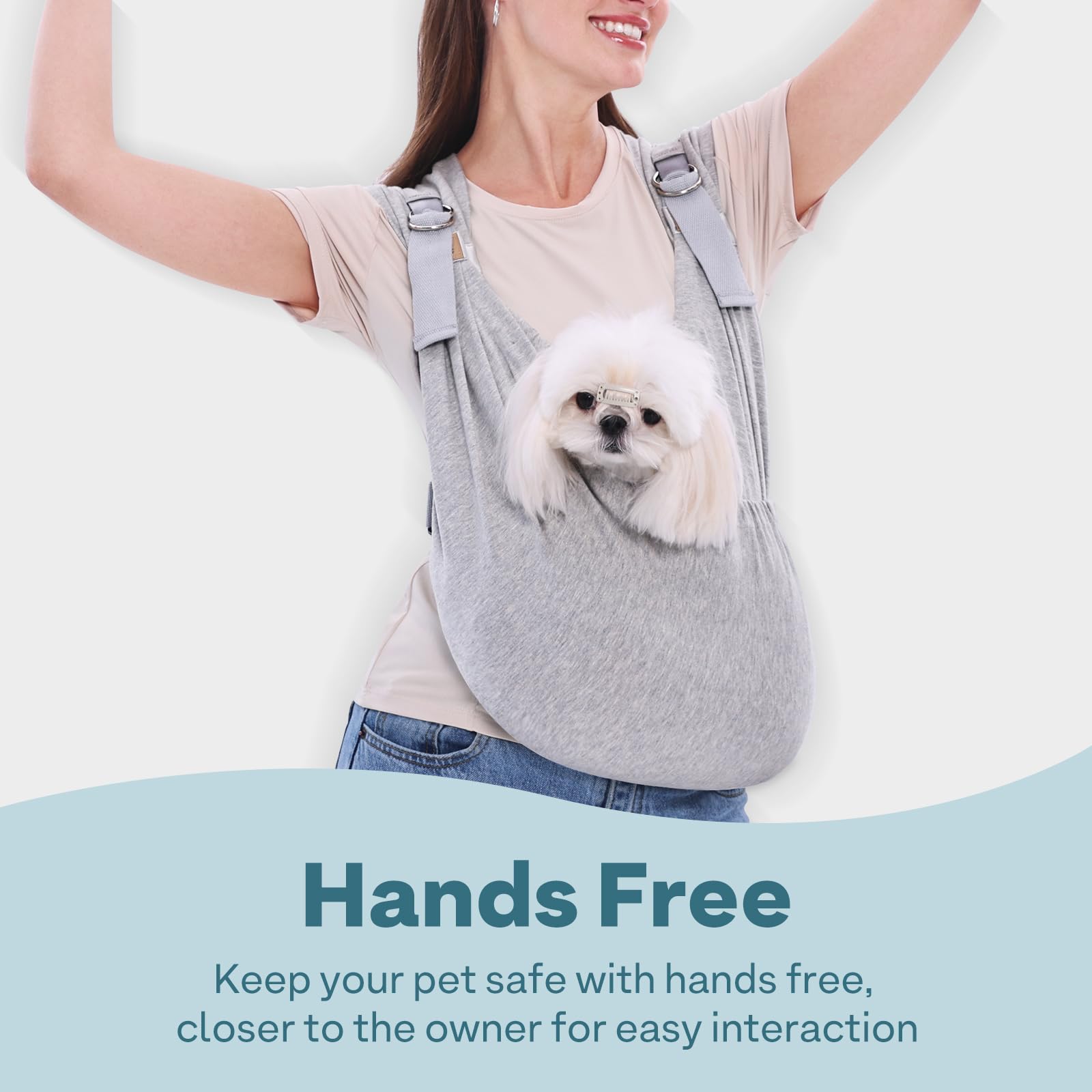 Supet breathable 97% cotton fabric keeps you and pet comfortable during wear.