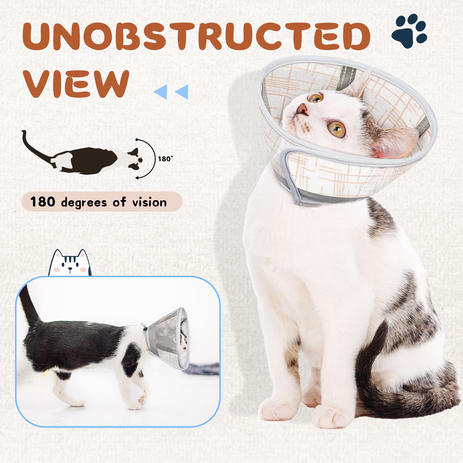 Supet Cat Cone Collar Soft active-cat-fit demonstrates reliable positioning during play.