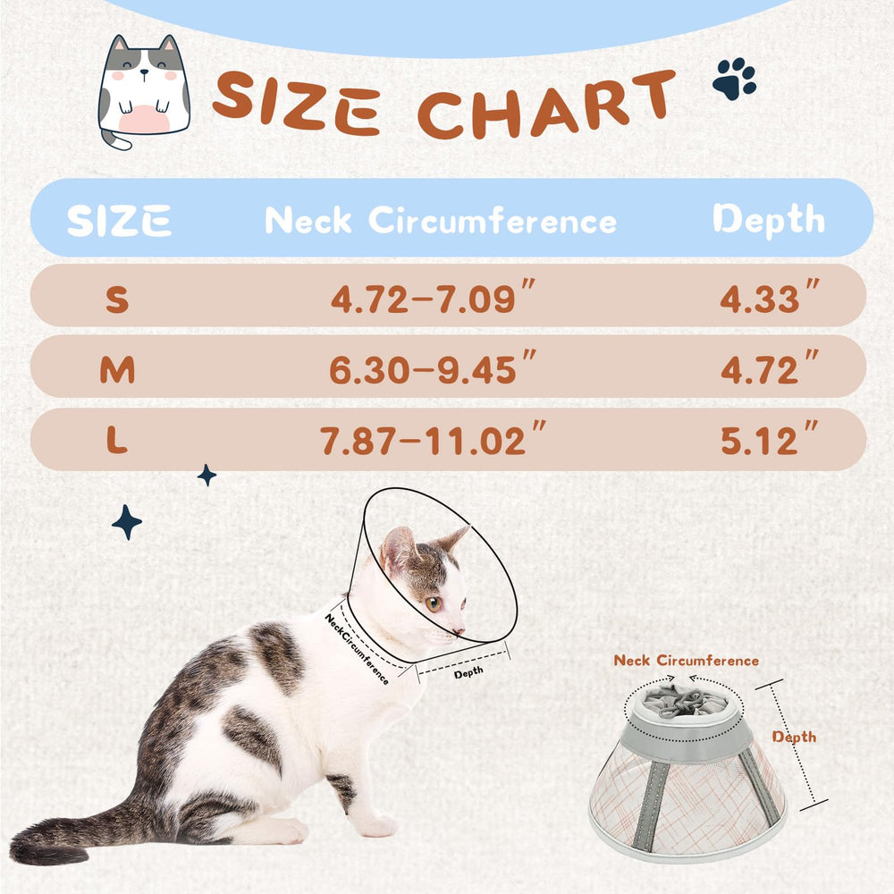 Supet Cat Cone Collar Soft after-surgery-use provides a gentle barrier during recovery.