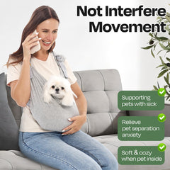 Supet cat front carrier demonstrates versatile use for compact cats.