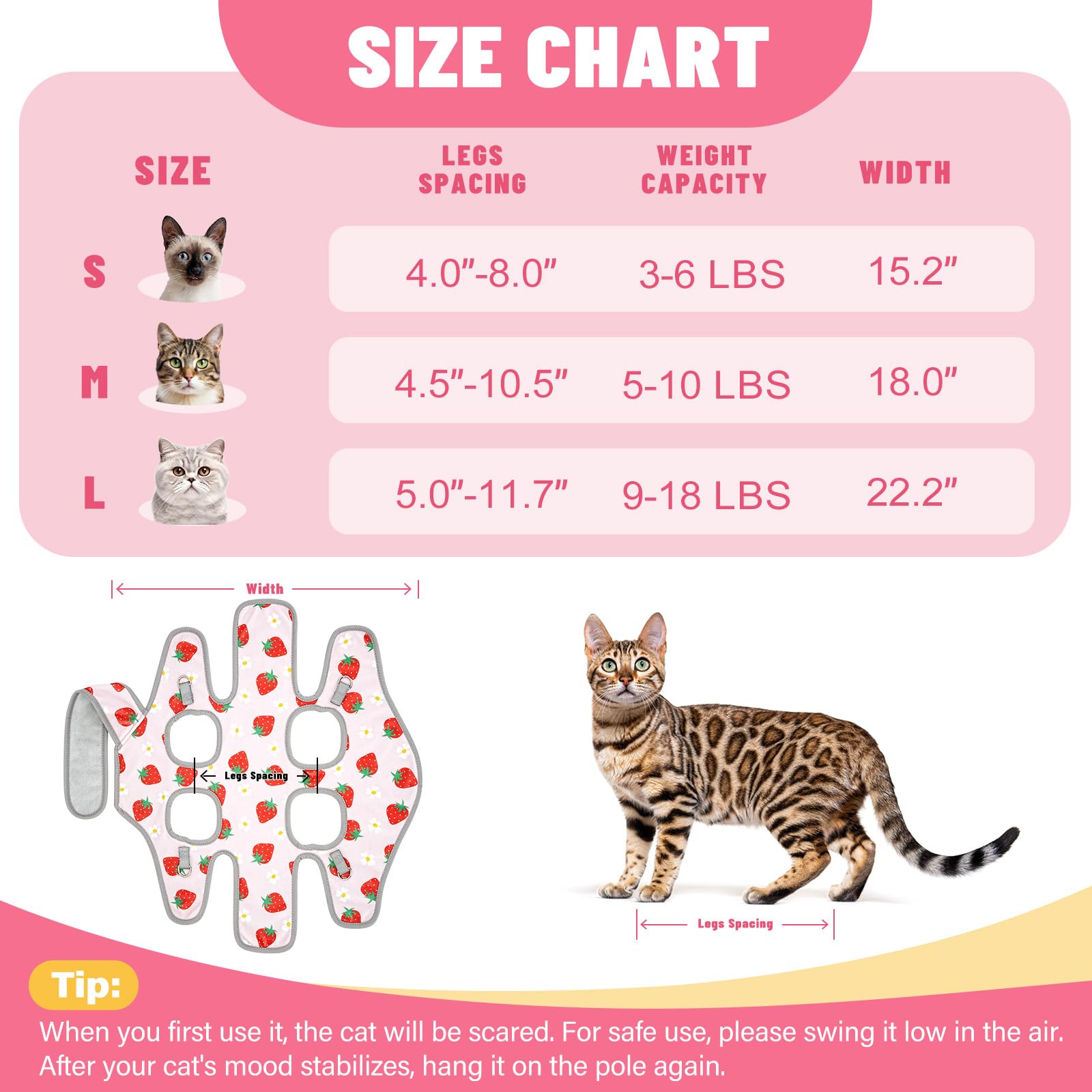 Supet cat grooming hammock multi-task-grooming shows versatile care like brushing and medicating.