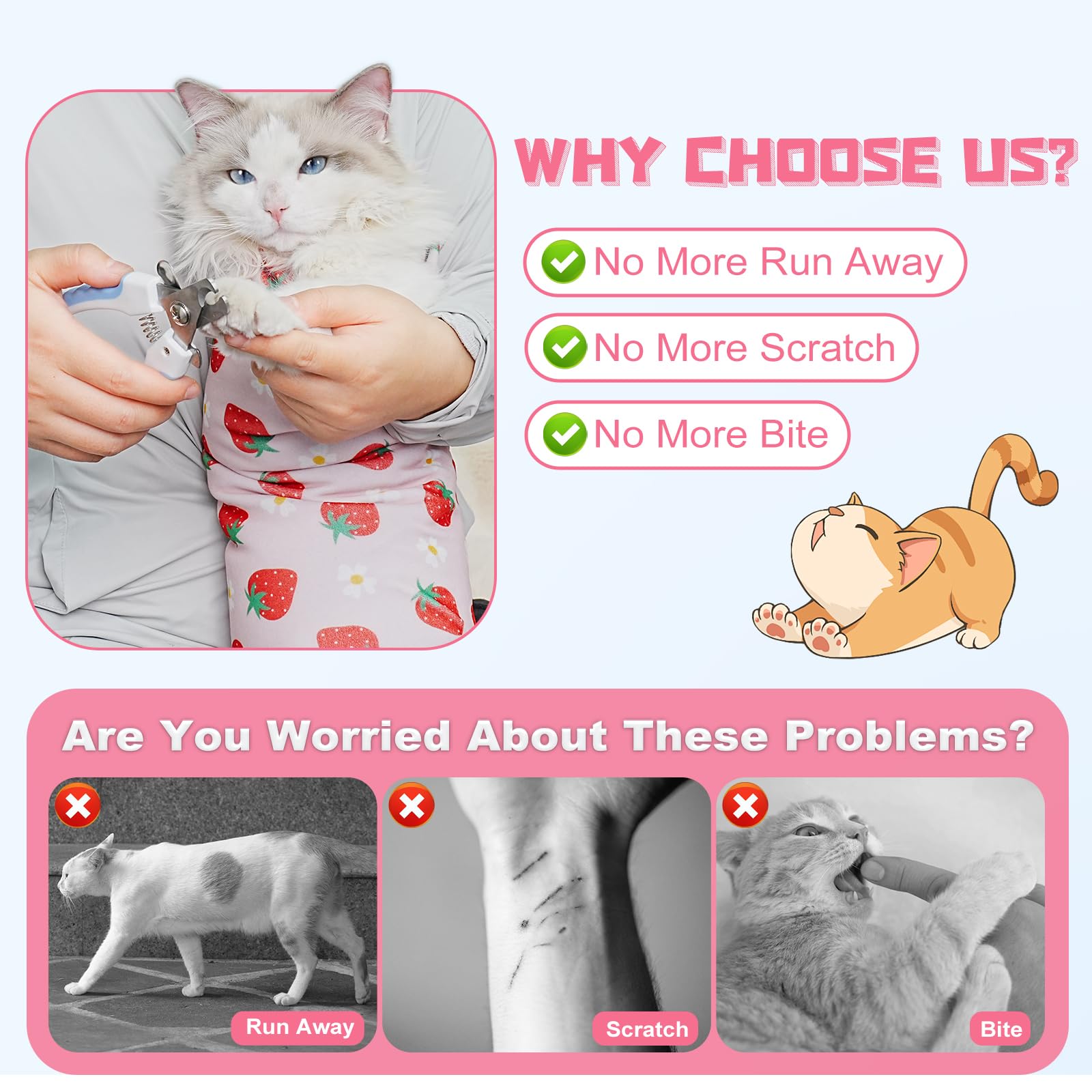 Supet cat grooming wrap self-adhesive-silence keeps medication time quiet.