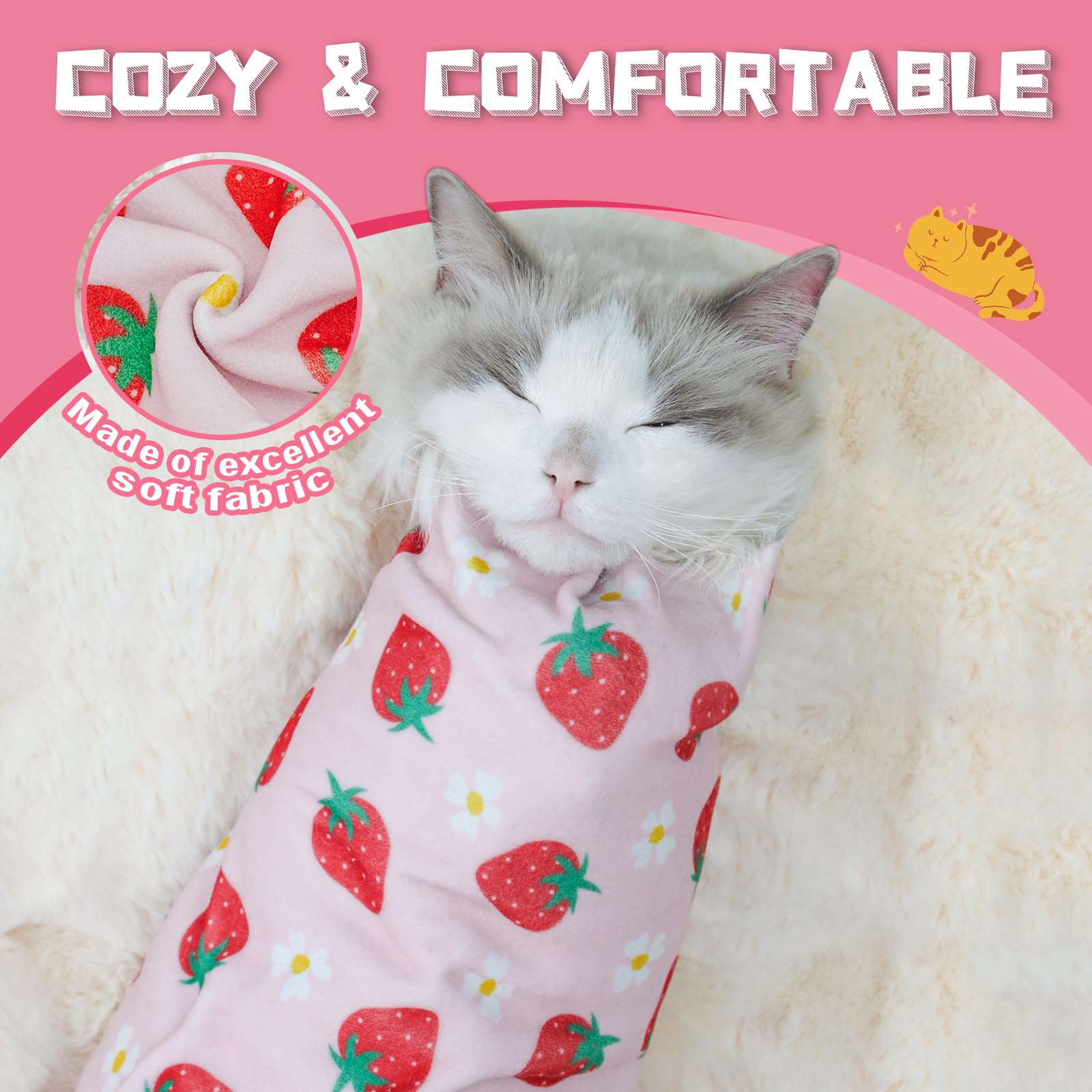 Supet Cat Wrap secure-fit hugs your cat during nail care