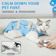 Supet cat wrap teeth brushing: comfortable access for gentle dental care sessions