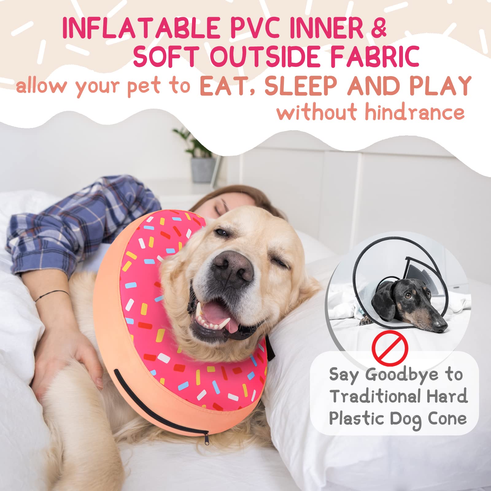 Supet cono inflable, apoyo cuello aire interior para mayor comodidad.