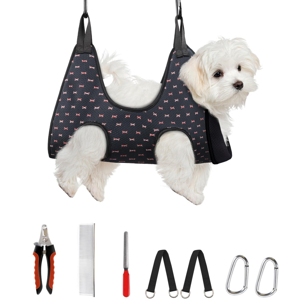 Supet dog grooming hammock nail-trim setup for comfortable at-home grooming.