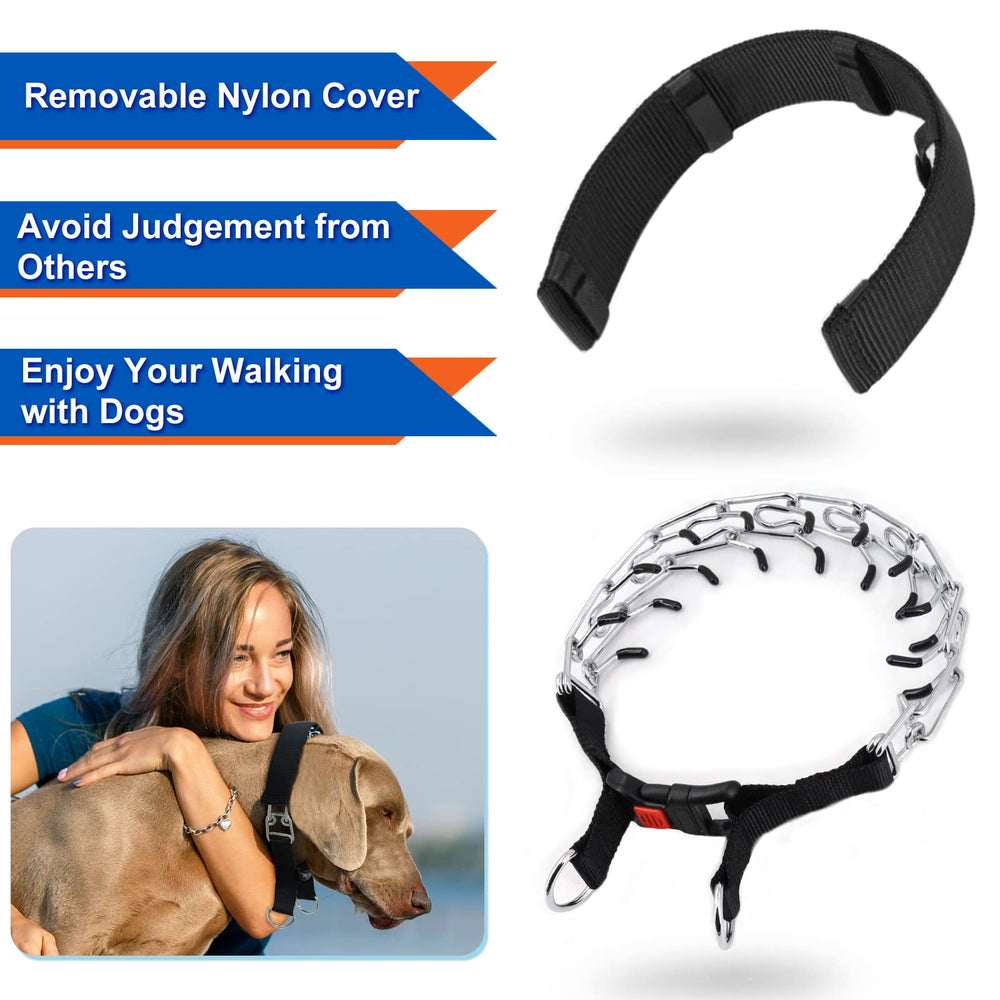 Supet dog prong collar stainless steel construction ensures durability in daily use