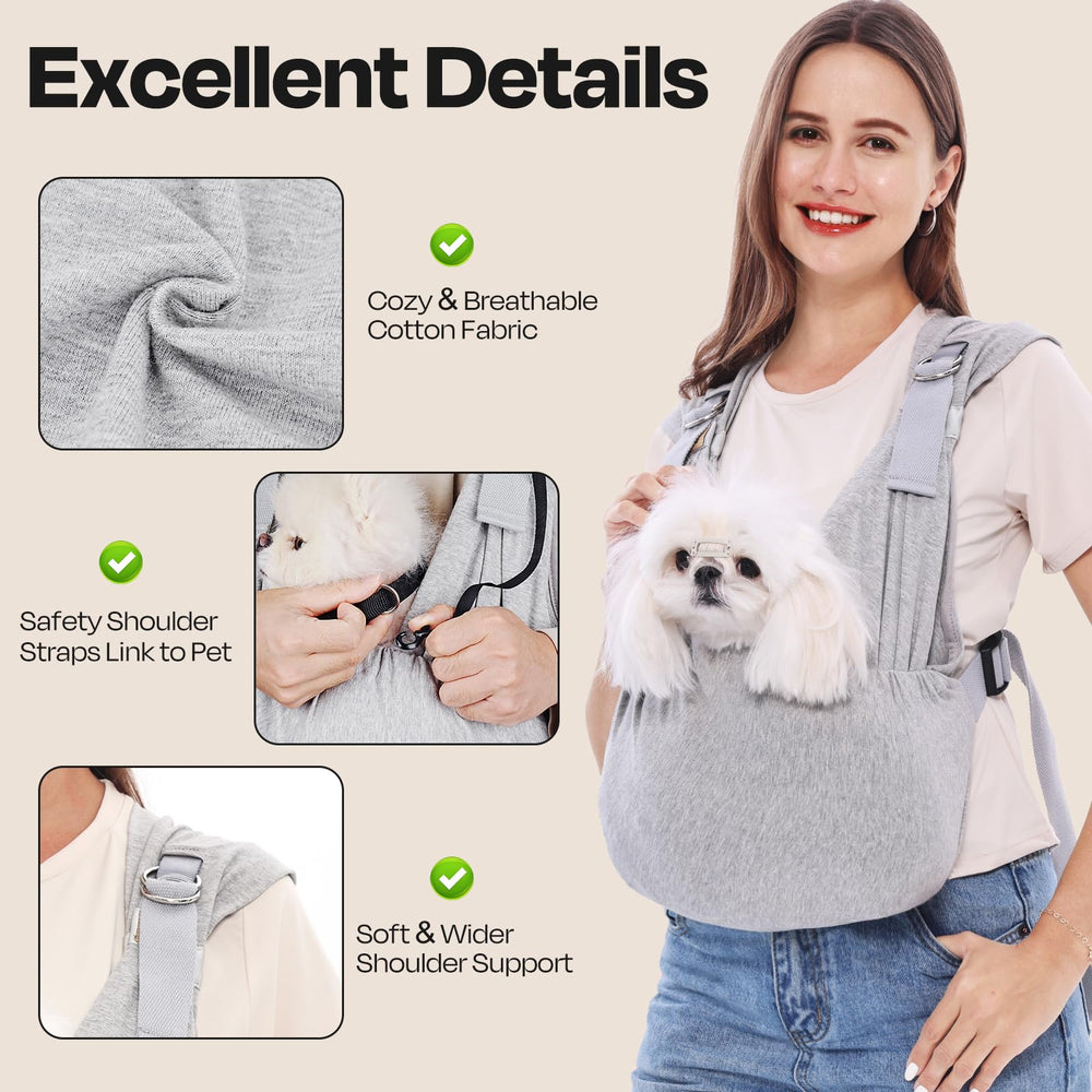 Supet hands-free sling lets you shop and sip coffee while cuddling your pet.