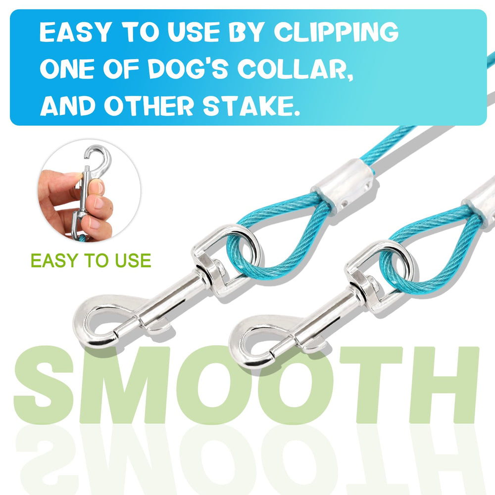 Supet dog tie out ground installation spiral helps quick stake insertion