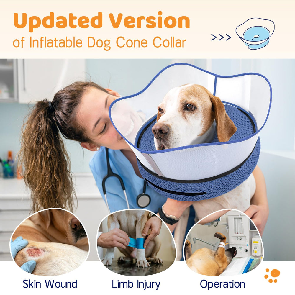 Supet donut collar removable shield protects wounds and supports easy cleaning.