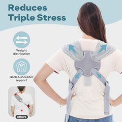 Supet cat front sling clip demonstrates secure harness connection for anti-fall security.