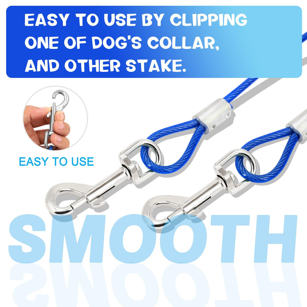 Supet heavy-duty tie-out cable coating; bite-resistant and weather-proof