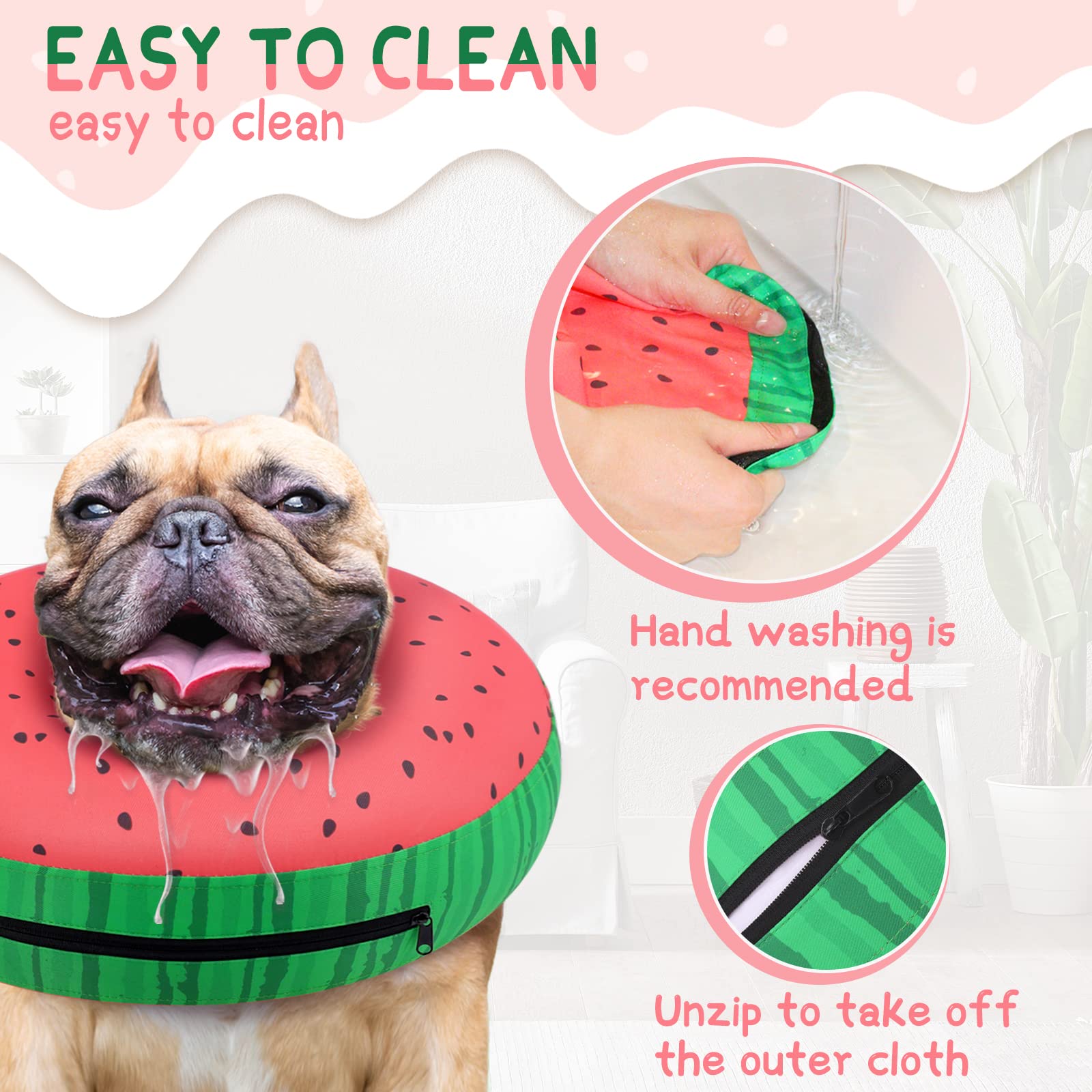 Supet inflatable dog cone collar delivers lightweight neck support during recovery.